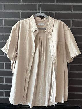 NWT beige button up shirt